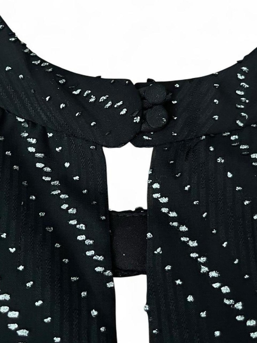 Size XS High Neck Black and Silver Tank Top - Picture 8 of 8